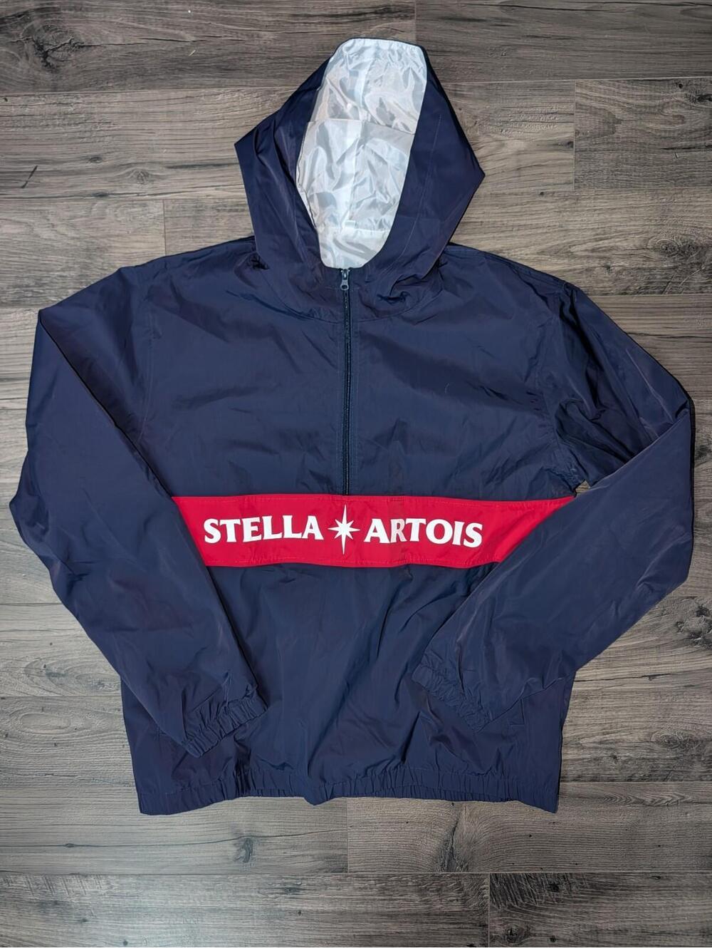 Stella Artois Quarter Zip Hooded Rain Jacket Windbreaker 2XL